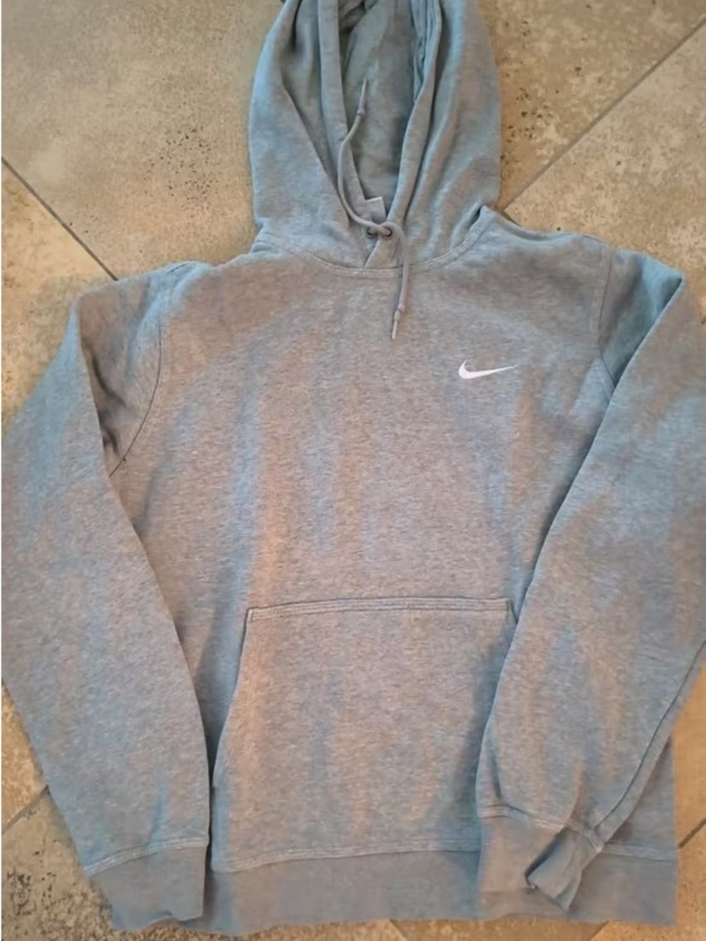 Nike Light Gray Pullover Hoodie with White Swoosh